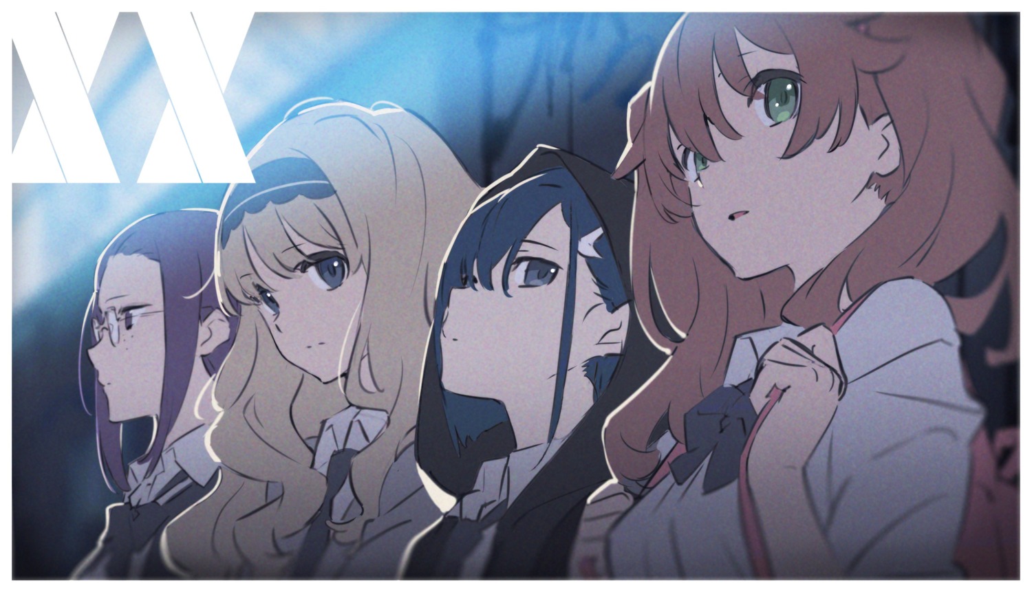 darling_in_the_franxx, ichigo_(darling_in_the_franxx), ikuno_(darling_in_the_franxx), kokoro_(darling_in_the_franxx), megane, miku_(darling_in_the_franxx), seifuku, yoneyama_mai