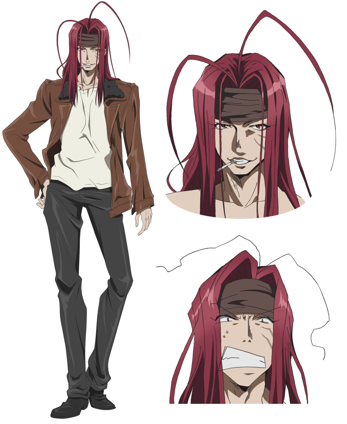 character_design, male, saiyuki, satou_youko, sha_gojou, smoking