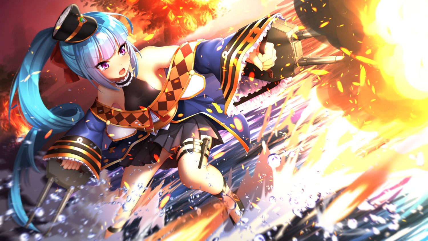 ajifurai, arethusa_(azur_lane), azur_lane, weapon