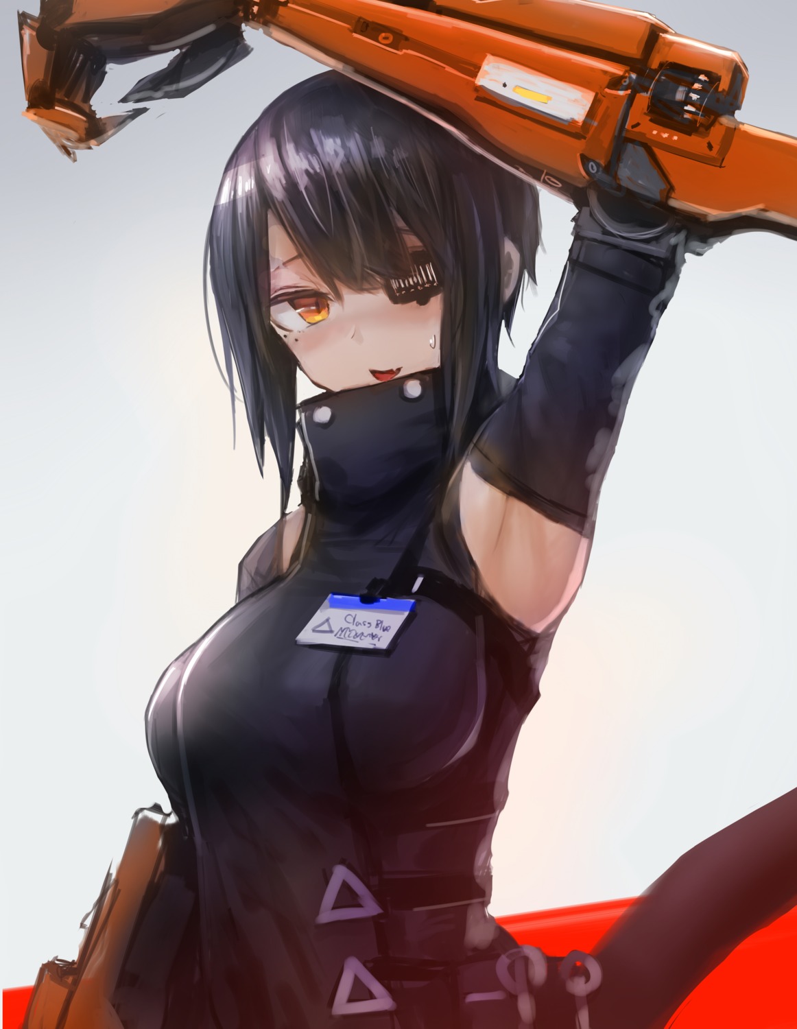 eyepatch, mecha_musume, mihato_senba, tail