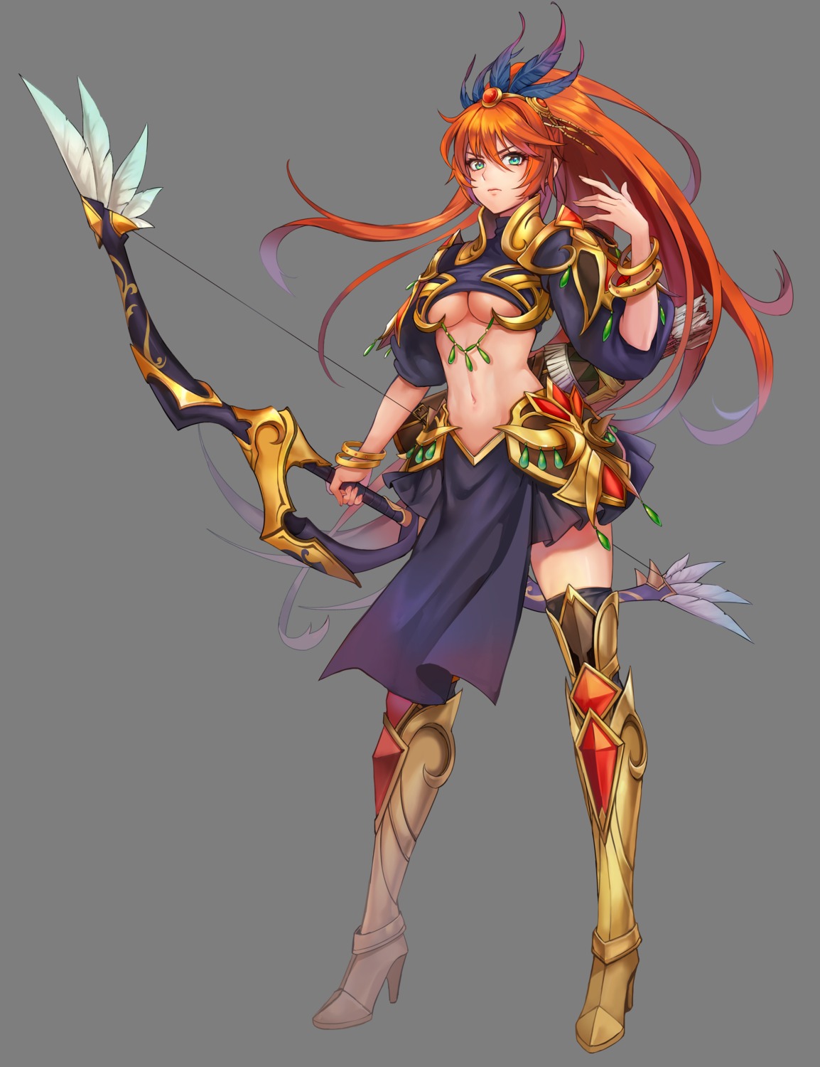 armor, heels, lunapri, tagme, thighhighs, transparent_png, underboob, weapon