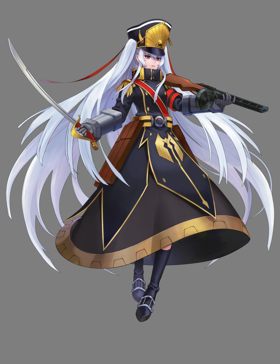 altair_(re:creators), gun, lunapri, re:creators, sword, tagme, transparent_png, uniform