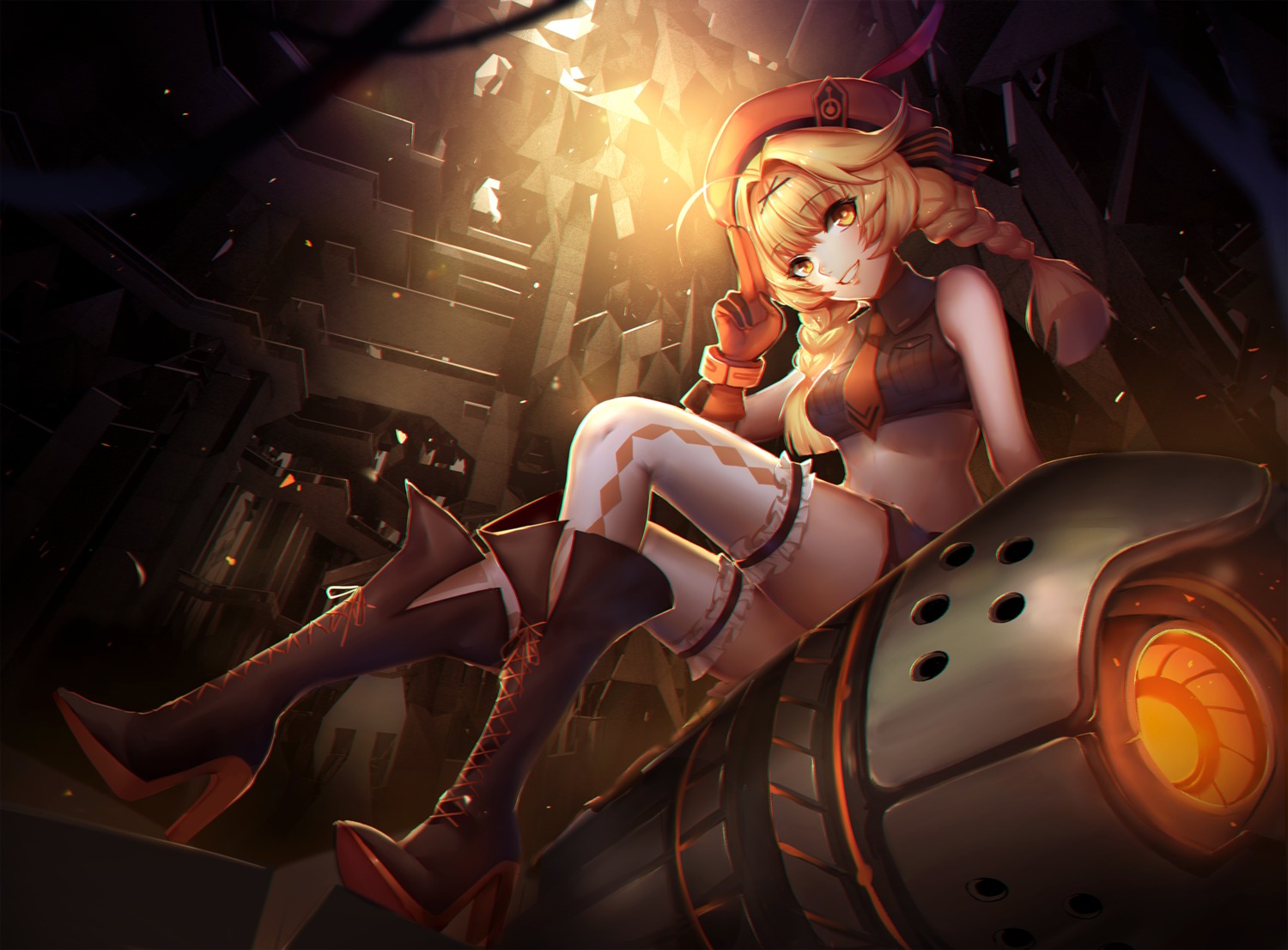 forever_7th_capital, heels, mallizmora, mecha, thighhighs