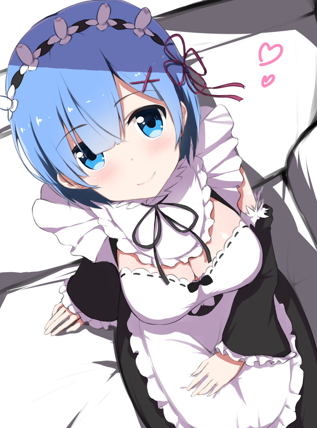 cleavage, kirikan, maid, re:zero_kara_hajimeru_isekai_seikatsu, rem_(re_zero)
