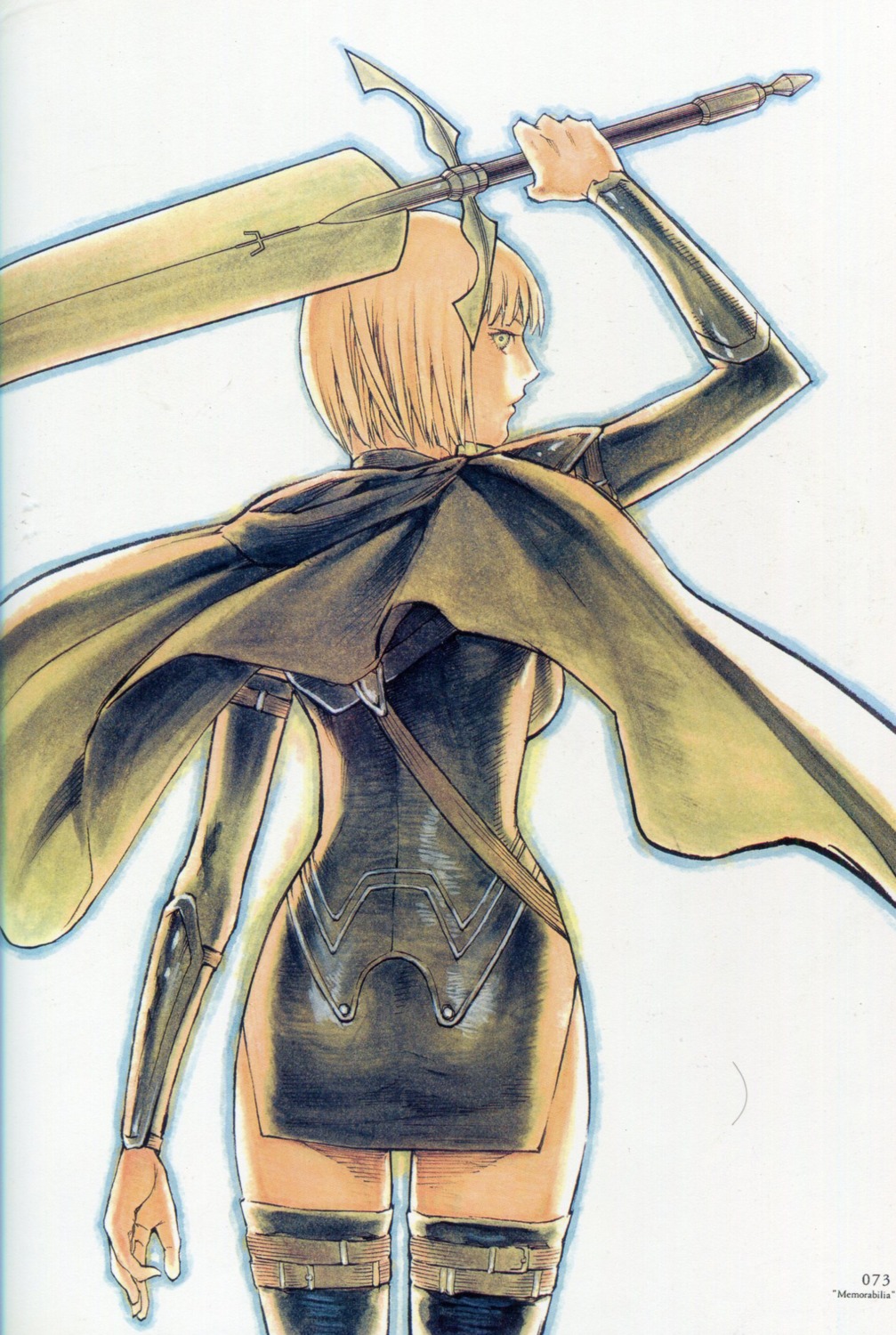 binding_discoloration, claymore, cropme, dress, sword, thighhighs, yagi_norihiro