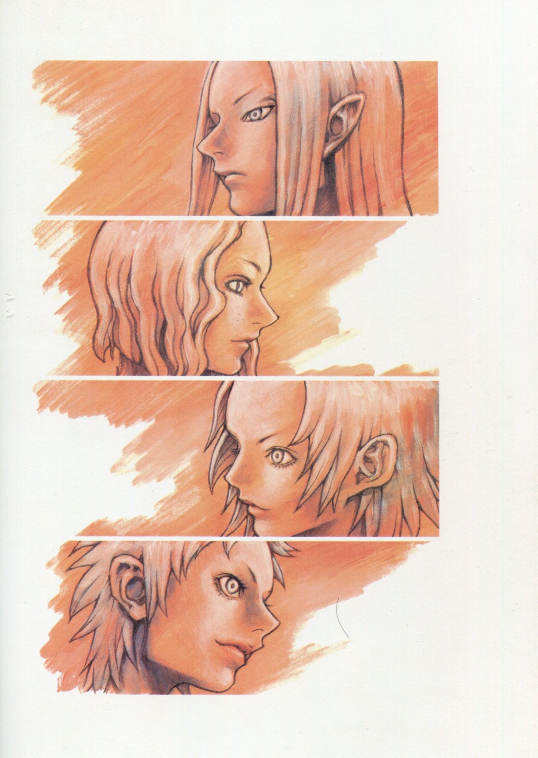 claymore, irene_(claymore), noel_(claymore), pointy_ears, priscilla_(claymore), sophia_(claymore), yagi_norihiro