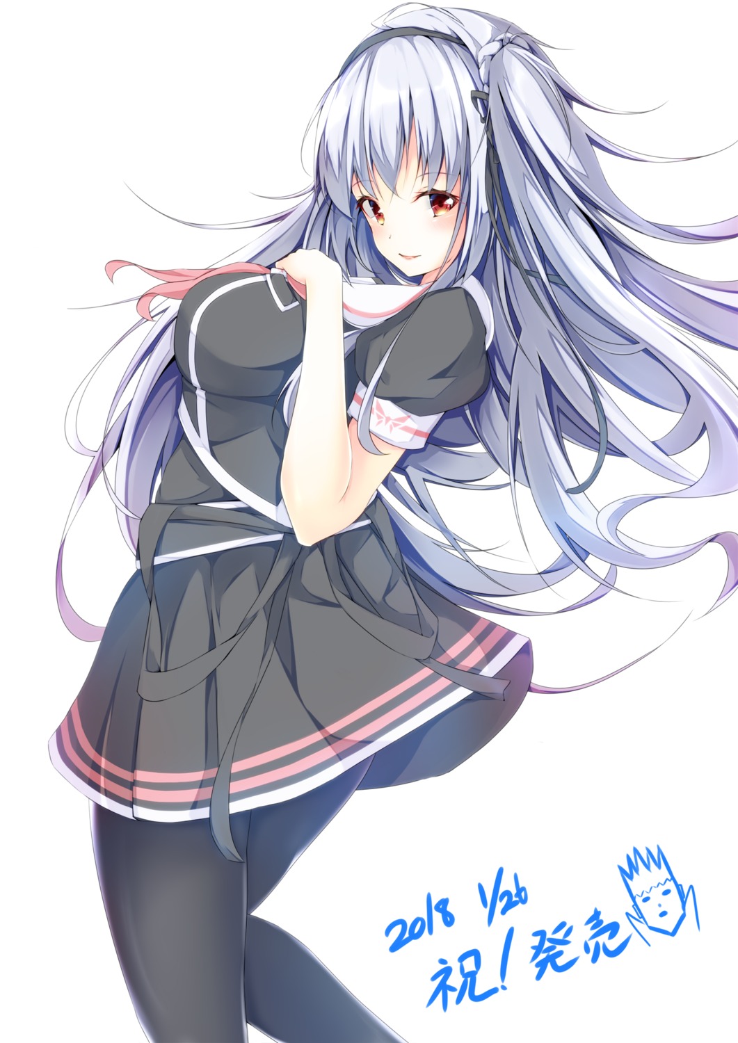autographed, kukkioure, nanami_shirone, pantyhose, seifuku, trinoline, trinoline_genesis