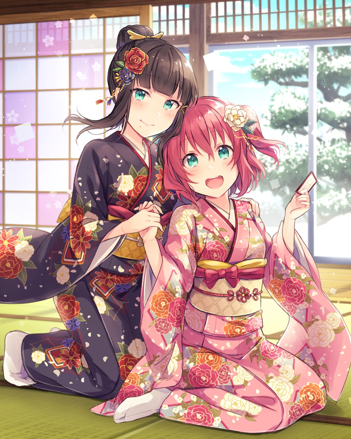kimono, kurosawa_dia, kurosawa_ruby, love_live!_(series), love_live!_sunshine!!, sakou_mochi