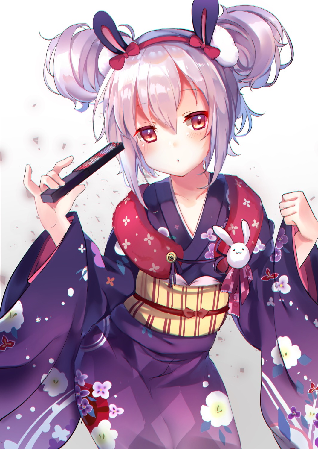 animal_ears, azur_lane, bunny_ears, kimono, laffey_(azur_lane), nekoko_(windcat429)