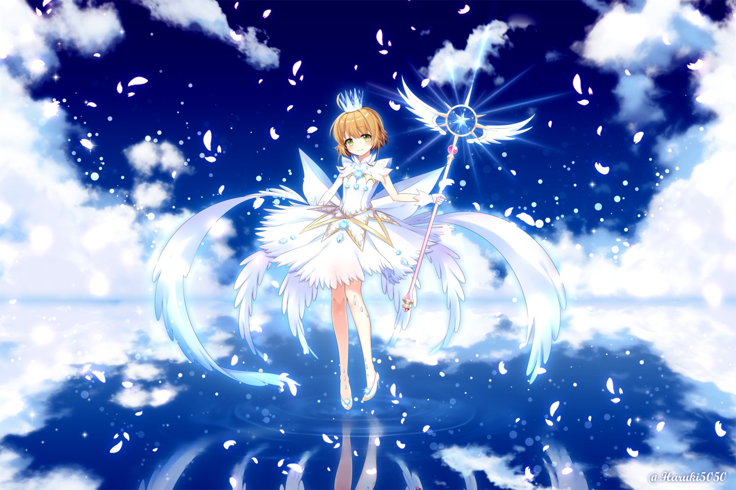 card_captor_sakura, dress, haruki_5050, heels, kinomoto_sakura, weapon