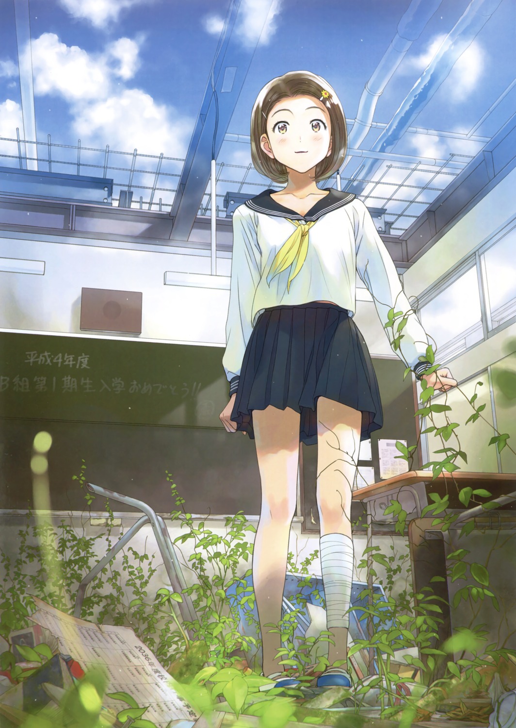 bandages, seifuku, yoshizuki_kumichi
