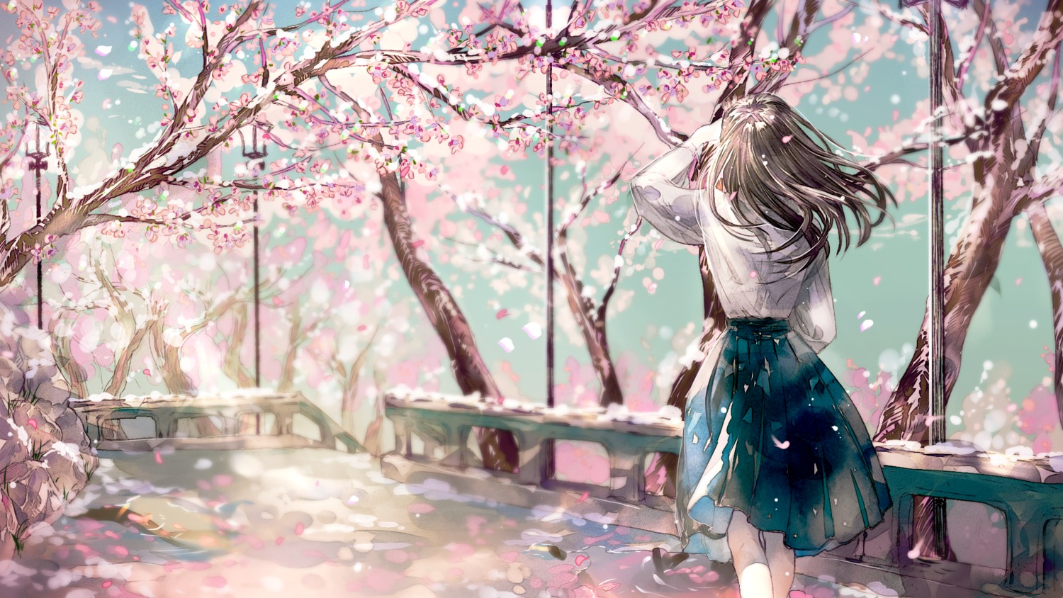 ahma, landscape, seifuku, wallpaper