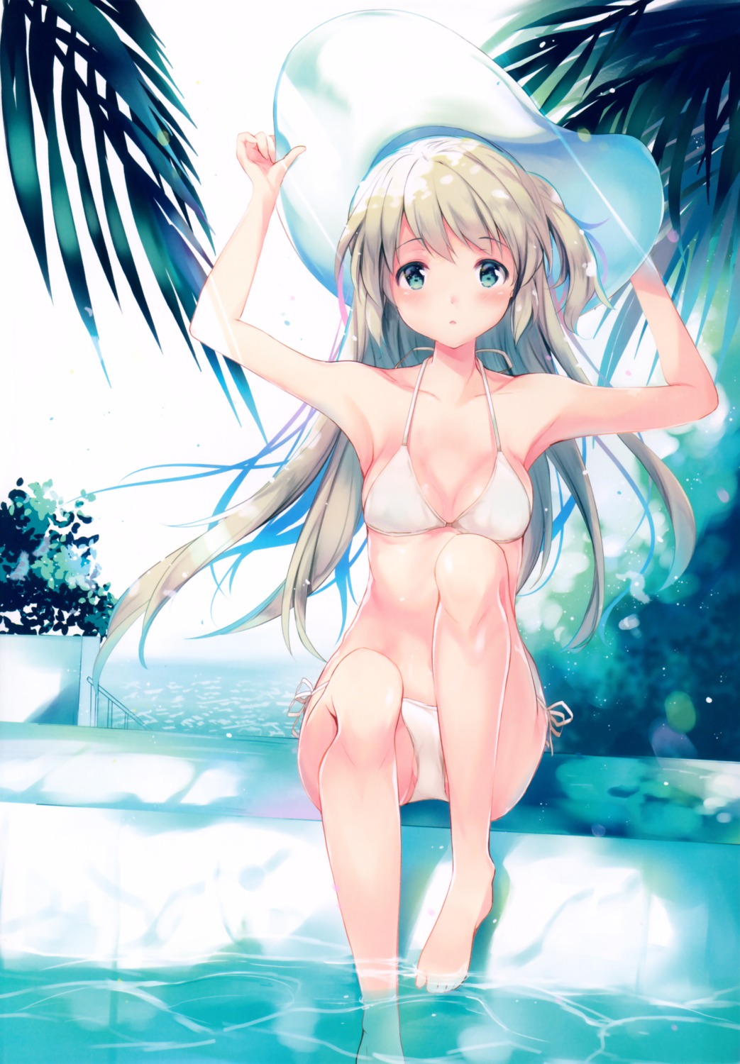 bikini, cleavage, feet, suihi, swimsuits, underboob, wet