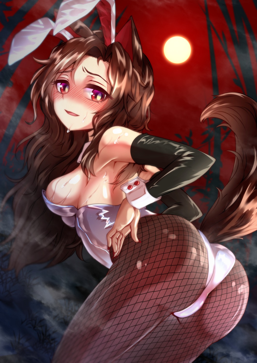 animal_ears, ass, bunny_ears, bunny_girl, fishnets, imaizumi_kagerou, nomayo, pantyhose, tail, touhou