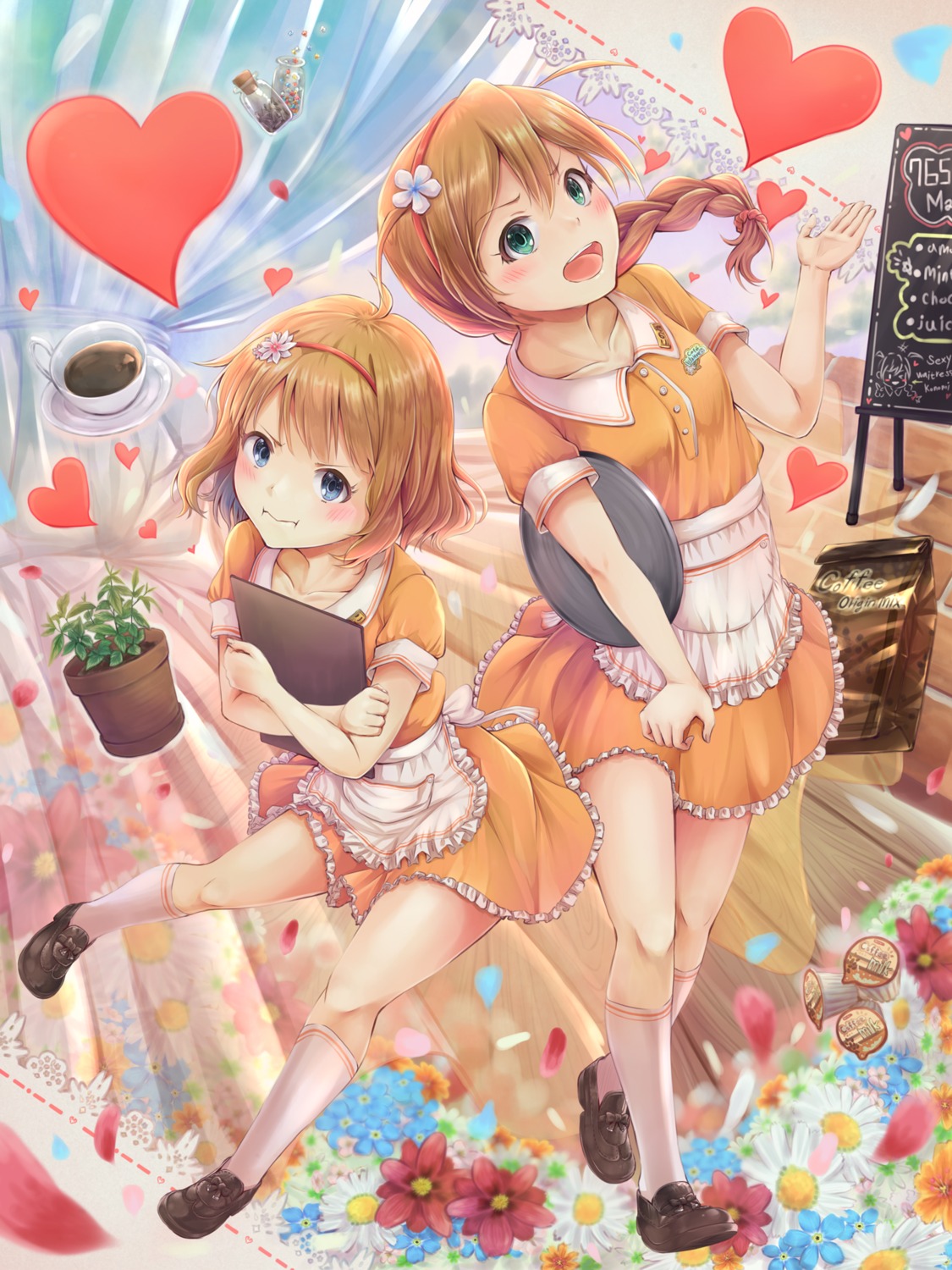 arigato_(rmskrtkdlqj), baba_konomi, suou_momoko, the_idolm@ster, the_idolm@ster_million_live!, waitress