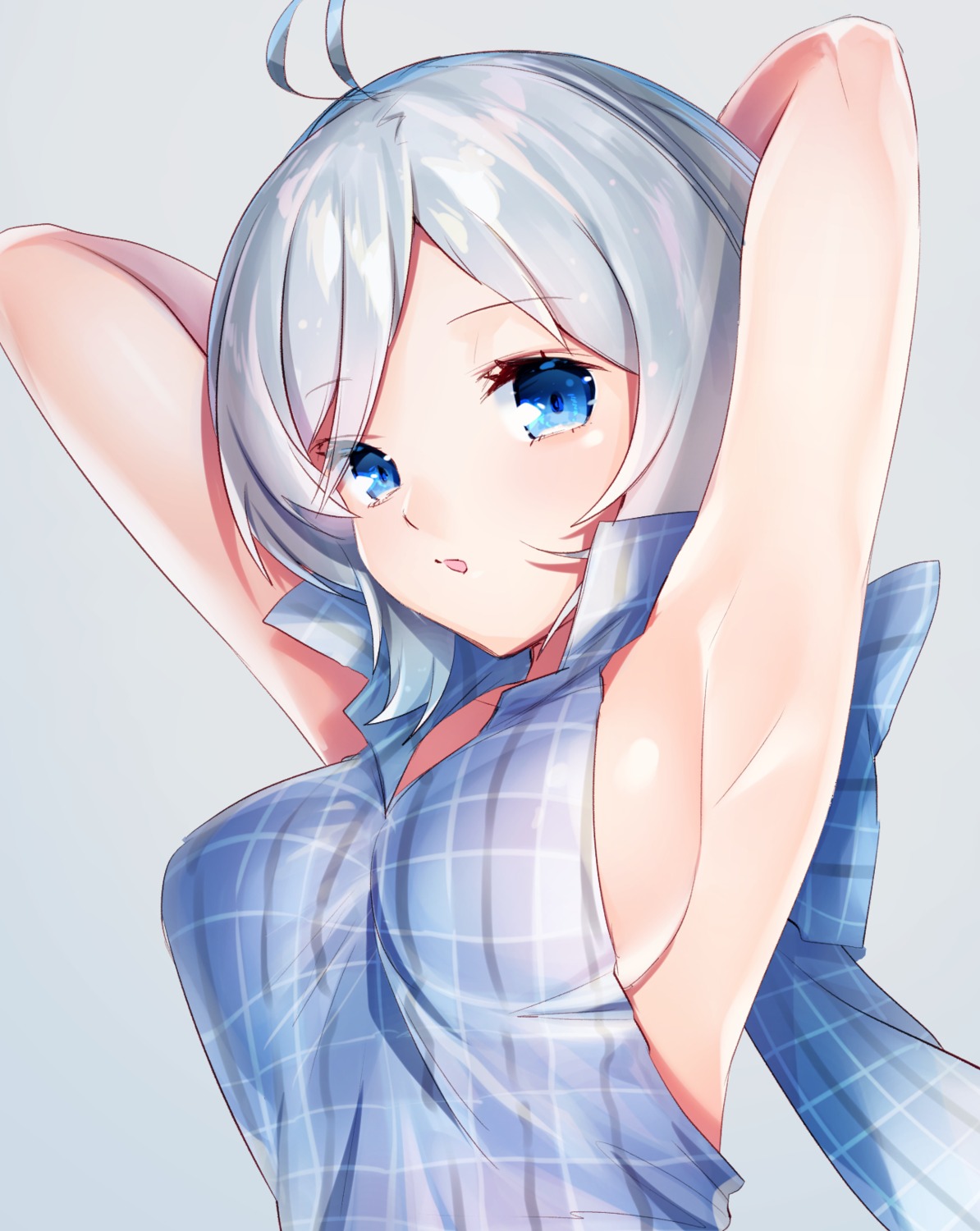 ayamori_mimi, dennou_shoujo_youtuber_shiro, no_bra, shiro_(dennou_shoujo_youtuber_shiro)