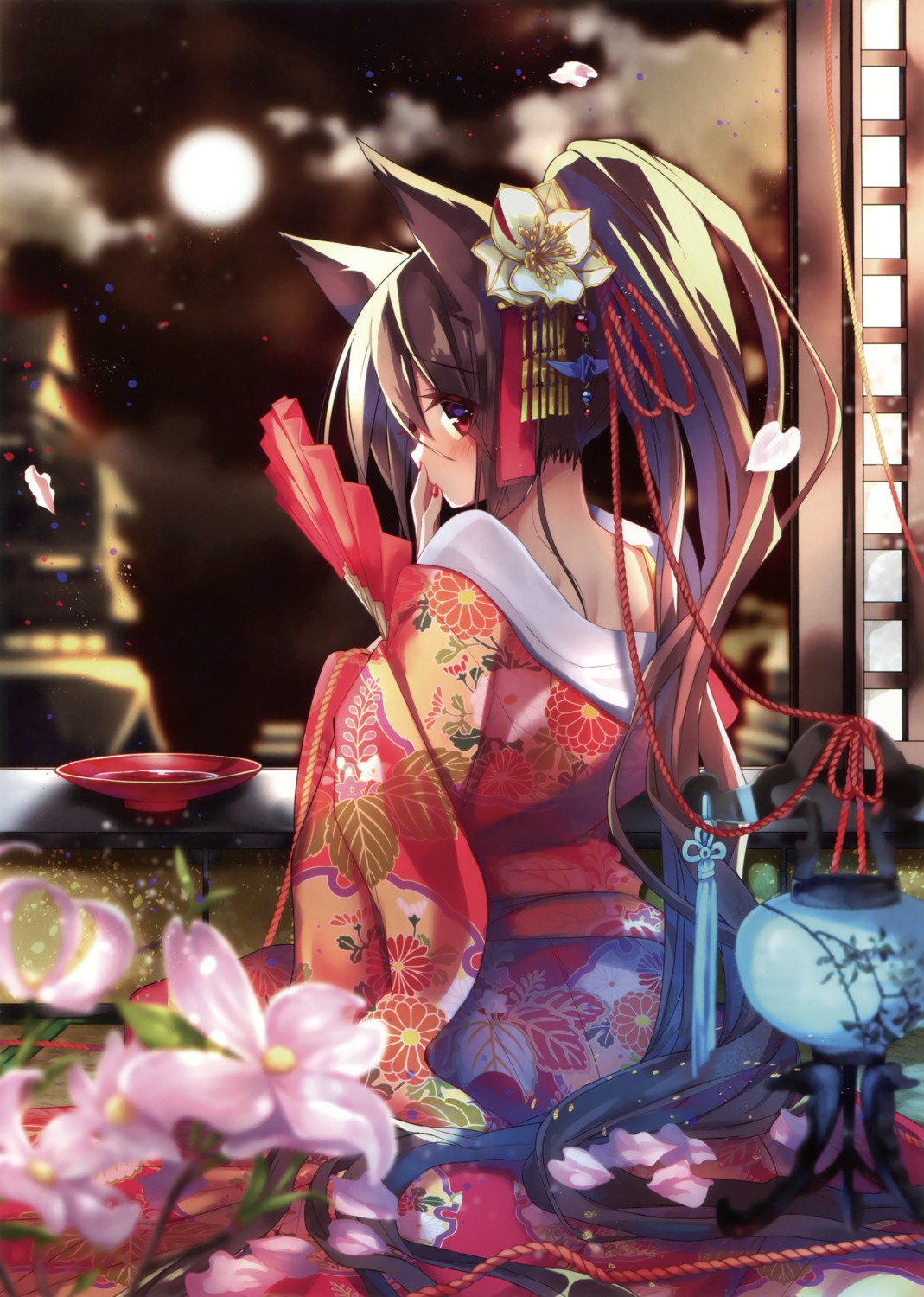 amakawa_sakko, animal_ears, yukata
