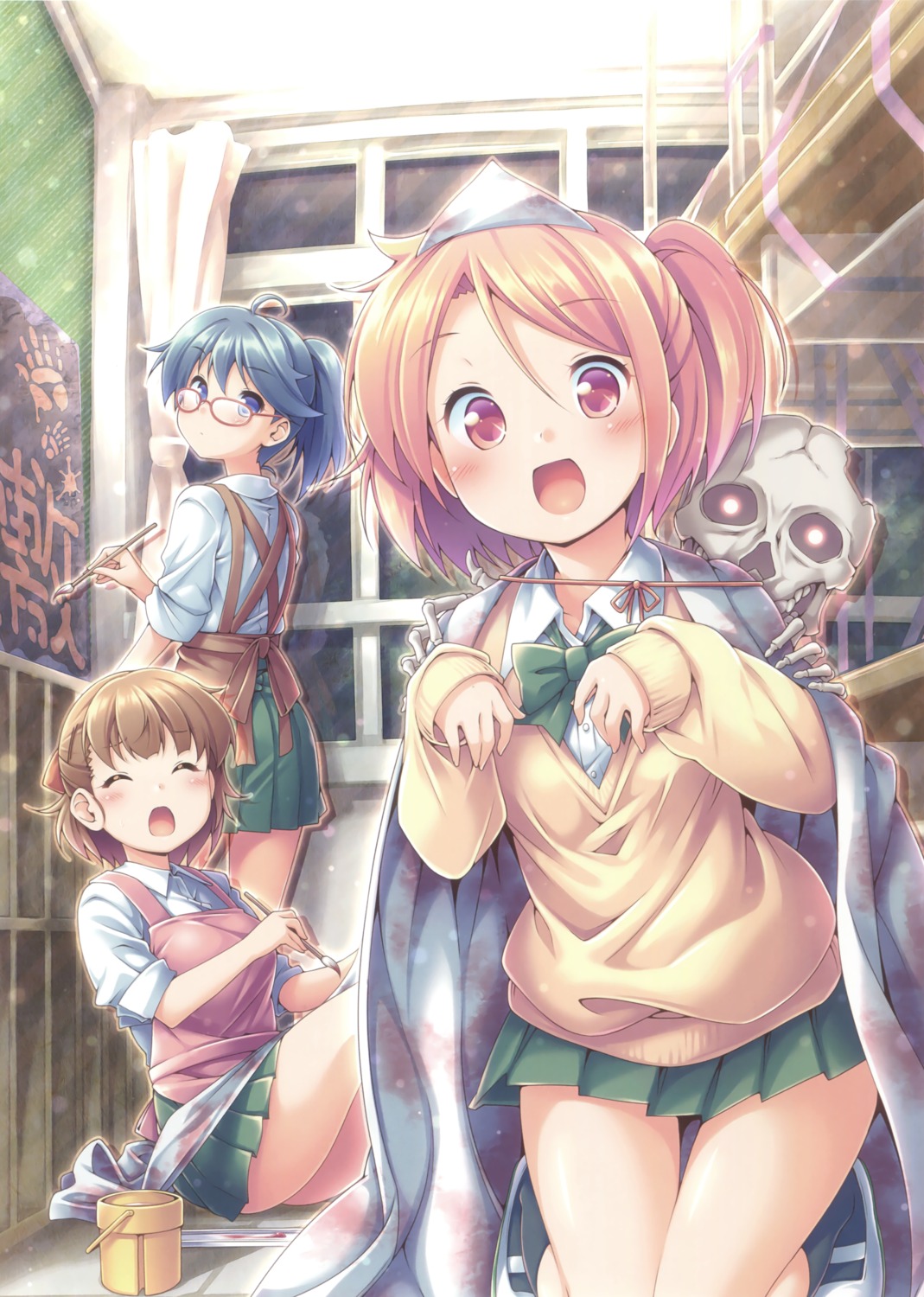 kibushi, megane, seifuku, sweater
