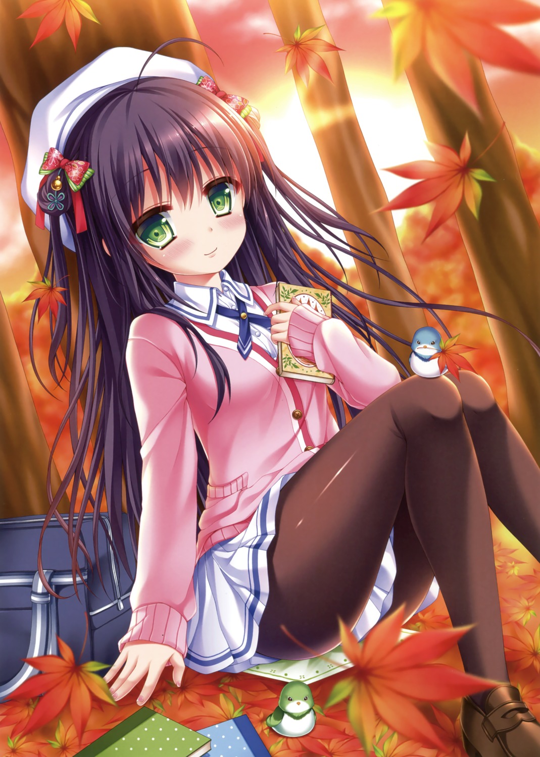 pantyhose, seifuku, shitou, sweater