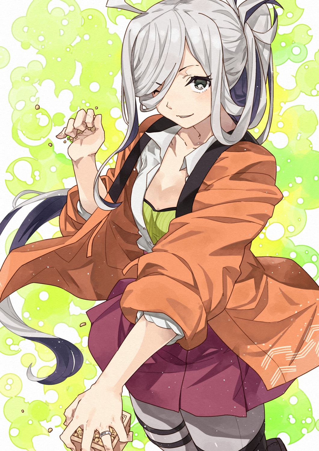 asashimo_(kancolle), cleavage, kanmiya_shinobu, kantai_collection, pantyhose