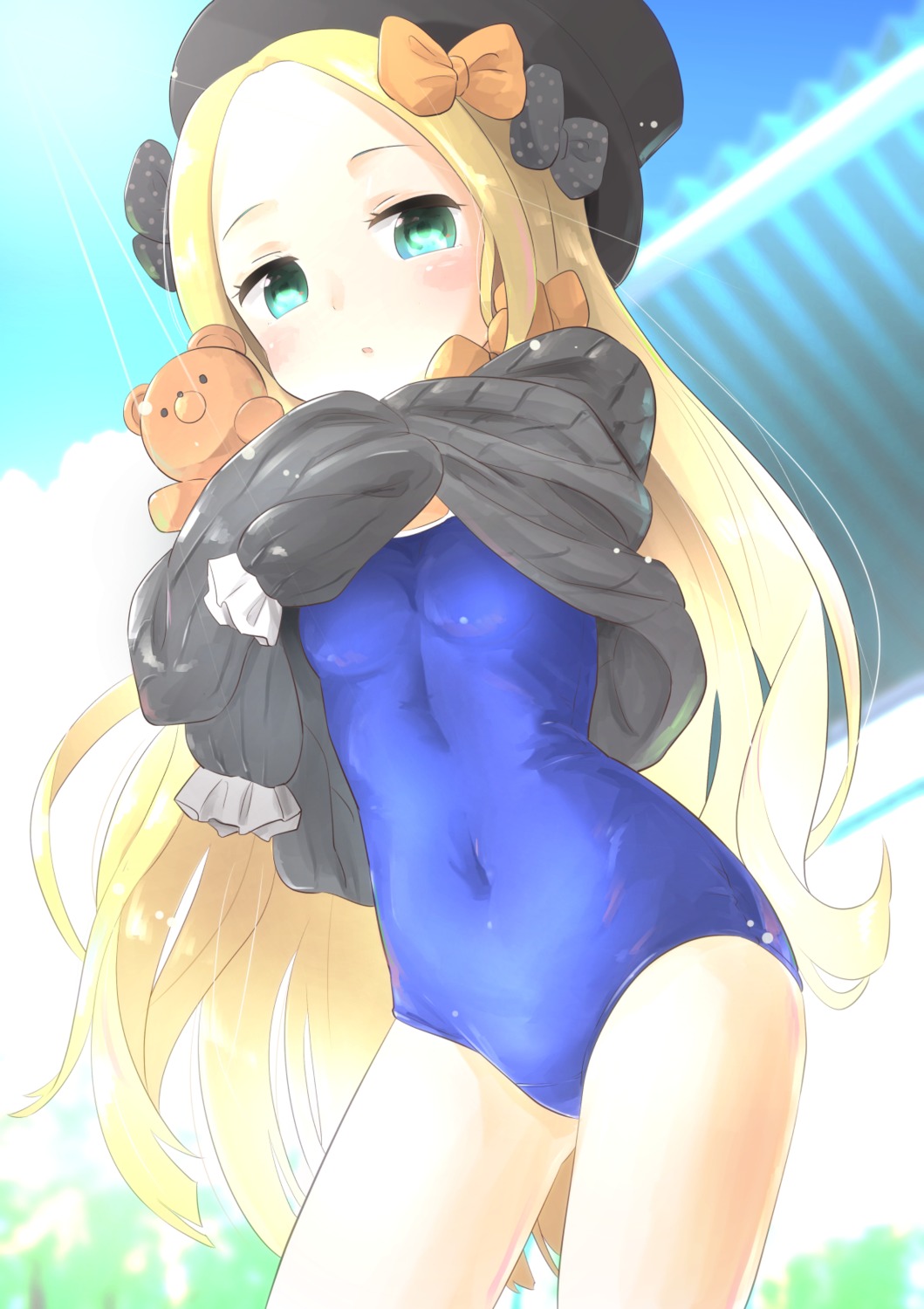 abigail_williams_(fate), anzu_yoshihiro, fate/grand_order, swimsuits, undressing