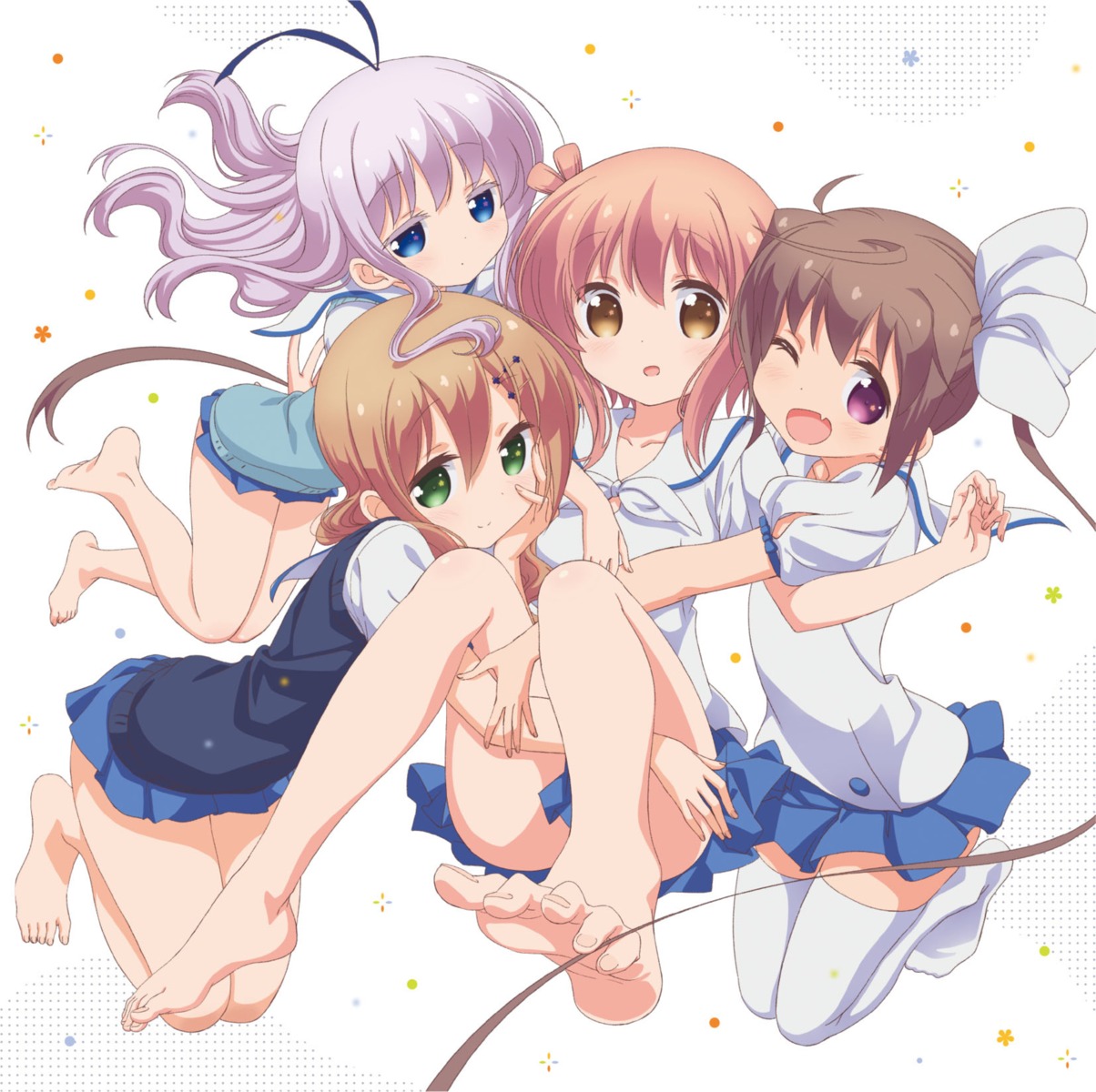 anno_masato, digital_version, disc_cover, feet, ichinose_hana, momochi_tamate, seifuku, sengoku_kamuri, slow_start, thighhighs, tokura_eiko