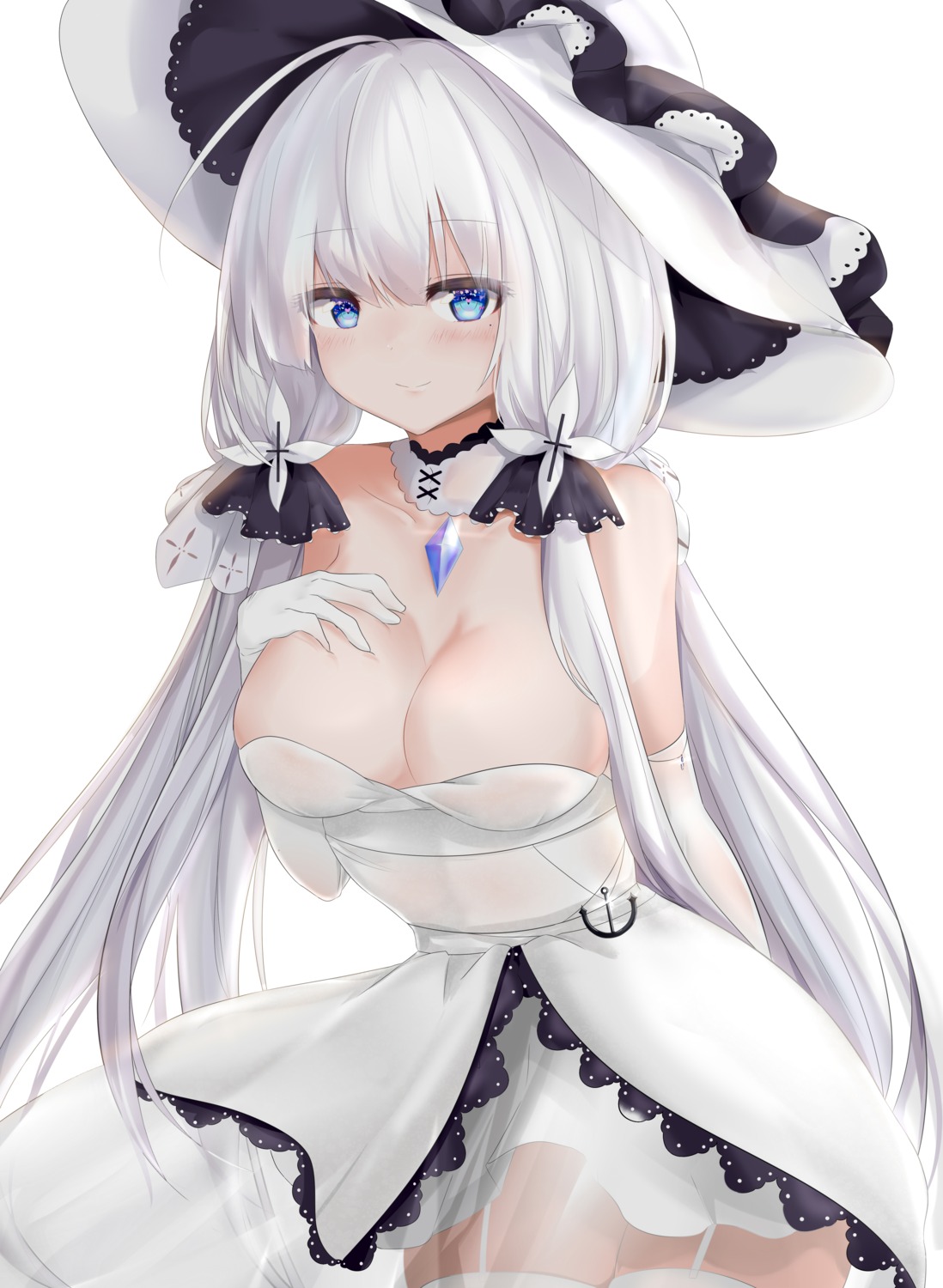 azur_lane, dress, illustrious_(azur_lane), jutaku, stockings, thighhighs