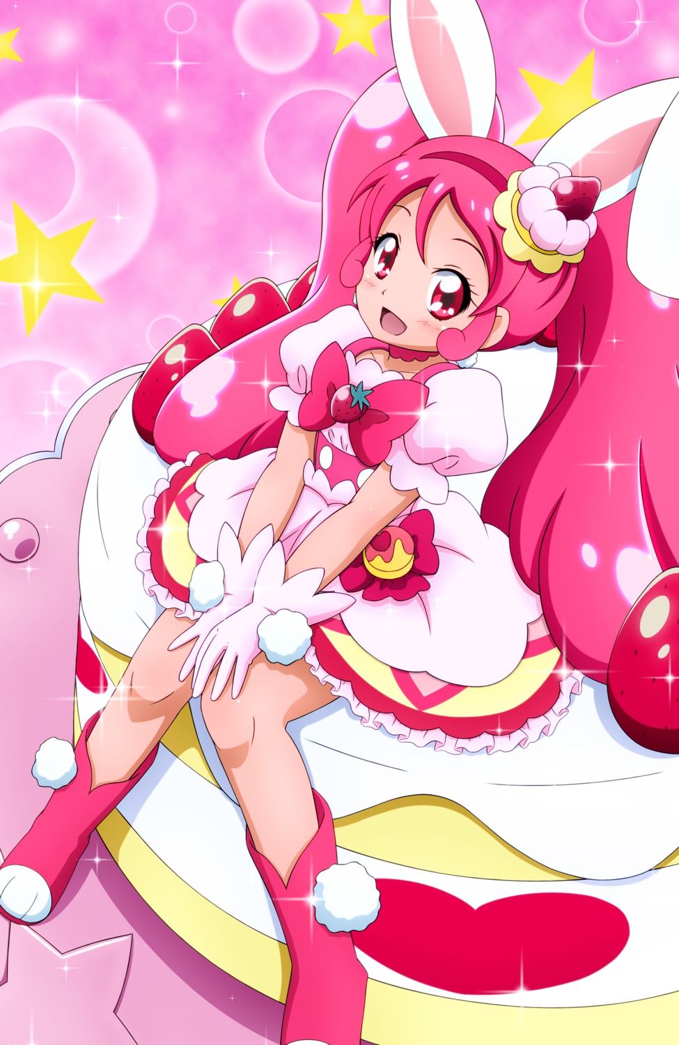 animal_ears, bunny_ears, kirakira_precure_a_la_mode, kiyu_(pixiv35948), precure, usami_ichika