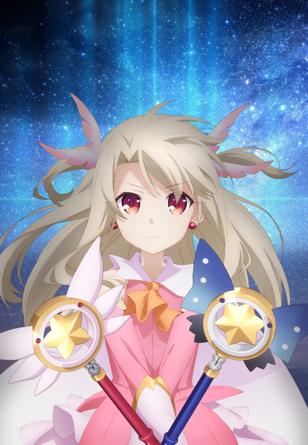 dress, fate/kaleid_liner_prisma_illya, fate/stay_night, illyasviel_von_einzbern, magical_ruby, magical_sapphire, tagme, weapon
