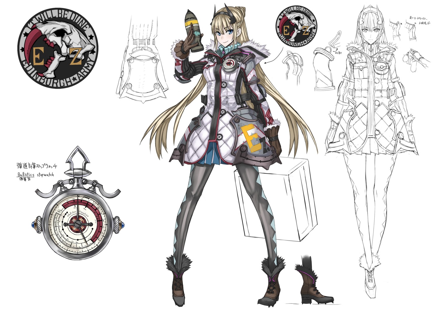 character_design, heels, honjou_raita, pantyhose, rayleigh_miller, senjou_no_valkyria_4, sketch