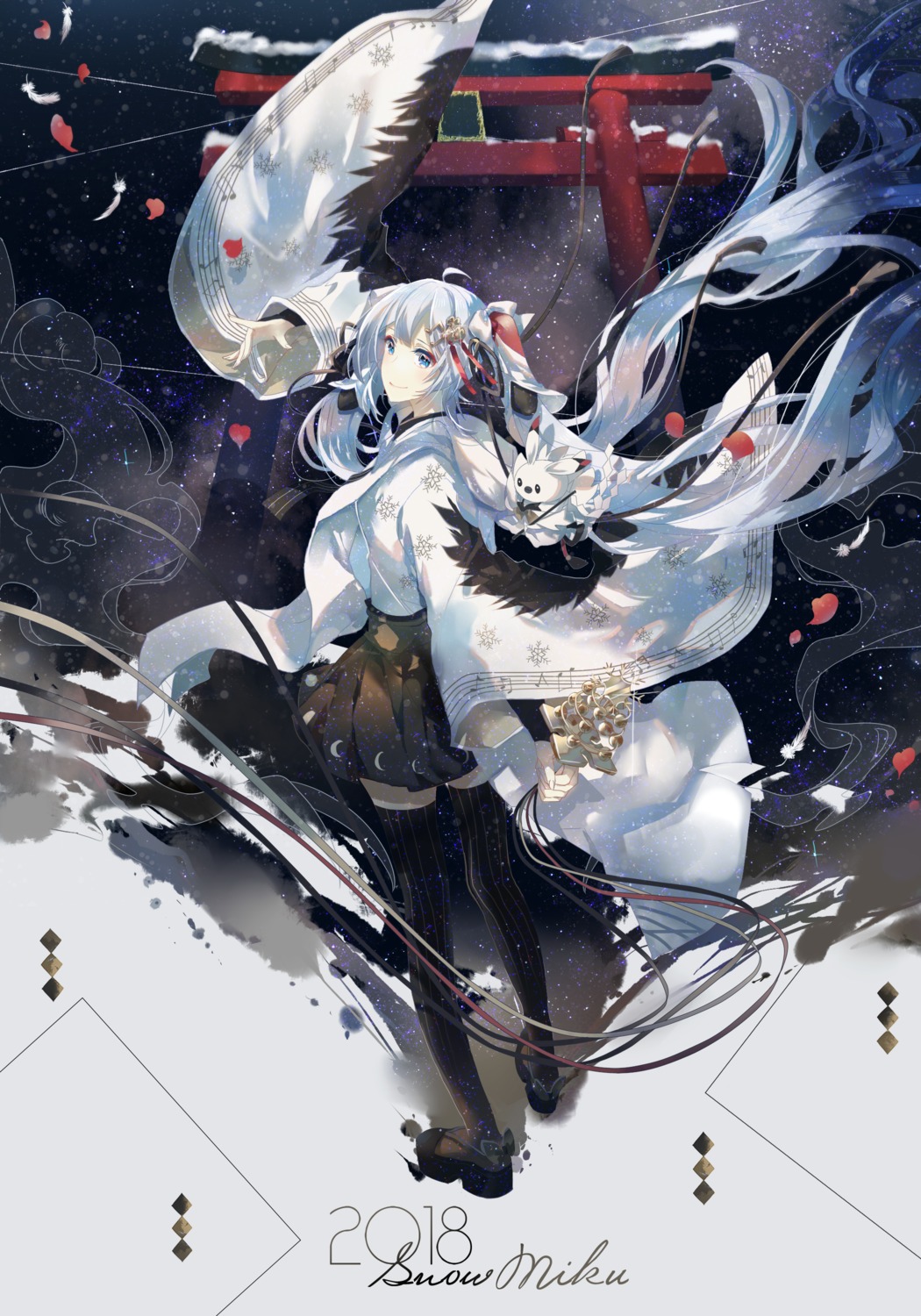hatsune_miku, nura_orimoto, thighhighs, vocaloid, yuki_miku