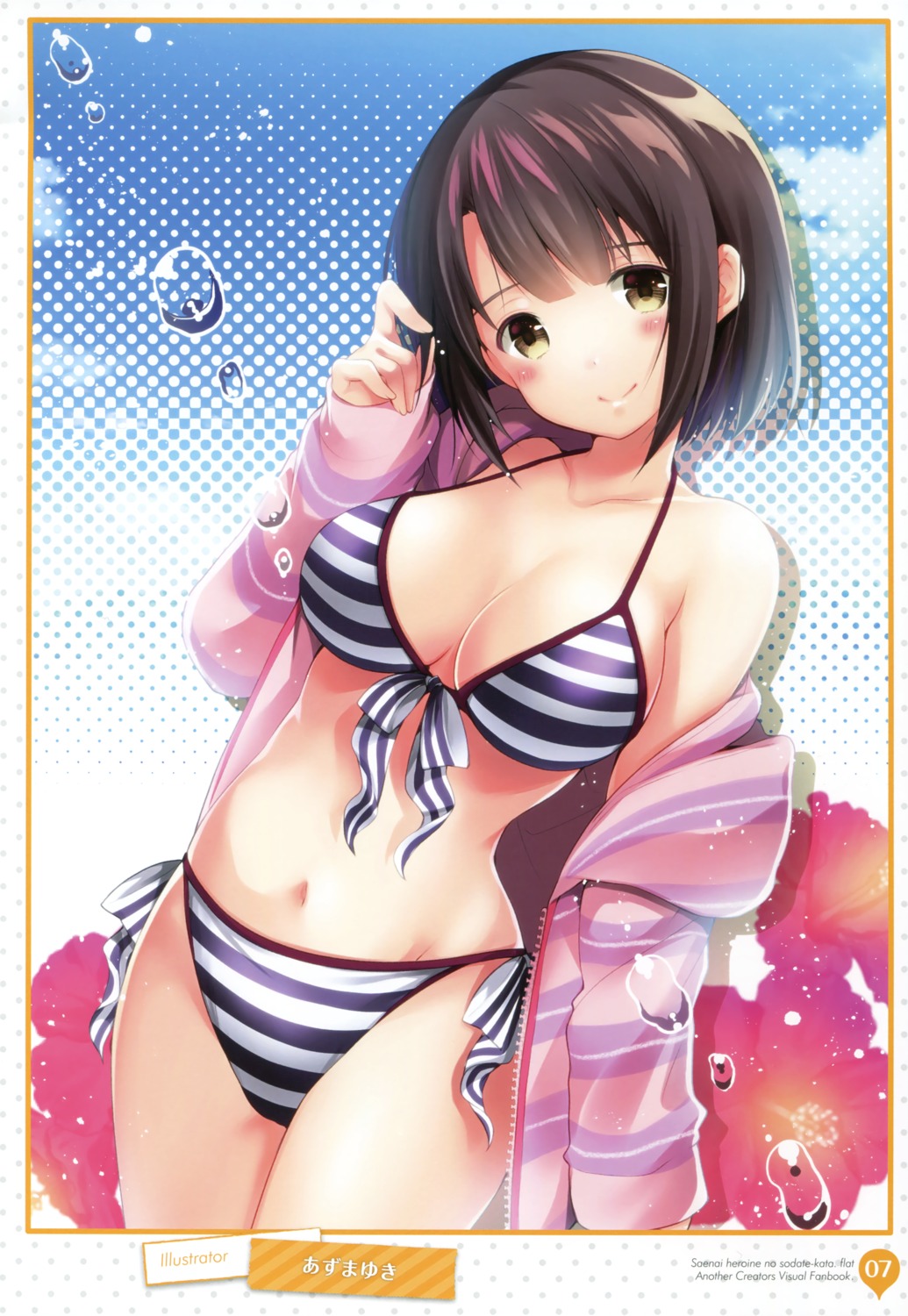 azuma_yuki, bikini, cleavage, katou_megumi, open_shirt, saenai_heroine_no_sodatekata, swimsuits
