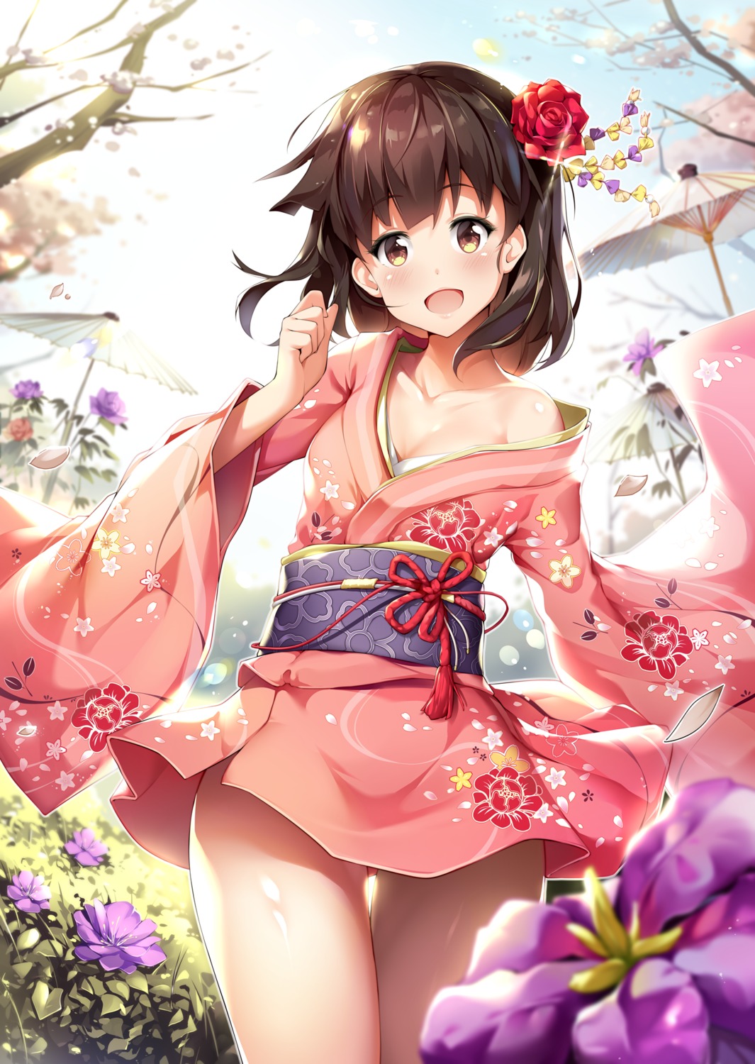 cleavage, kimono, shuffle_(songdatiankong)
