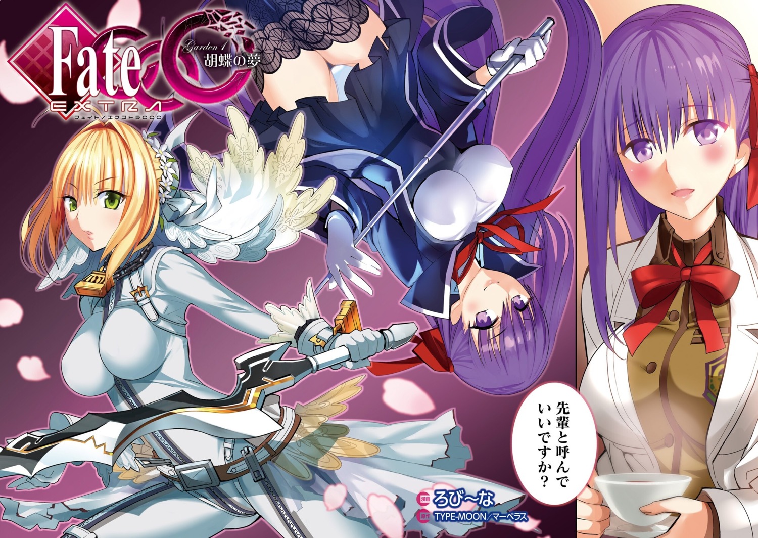 bb_(fate), bodysuit, fate/extra, fate/extra_ccc, fate/stay_night, matou_sakura, nero_claudius_(fate), pantsu, robina, seifuku, sword, thighhighs