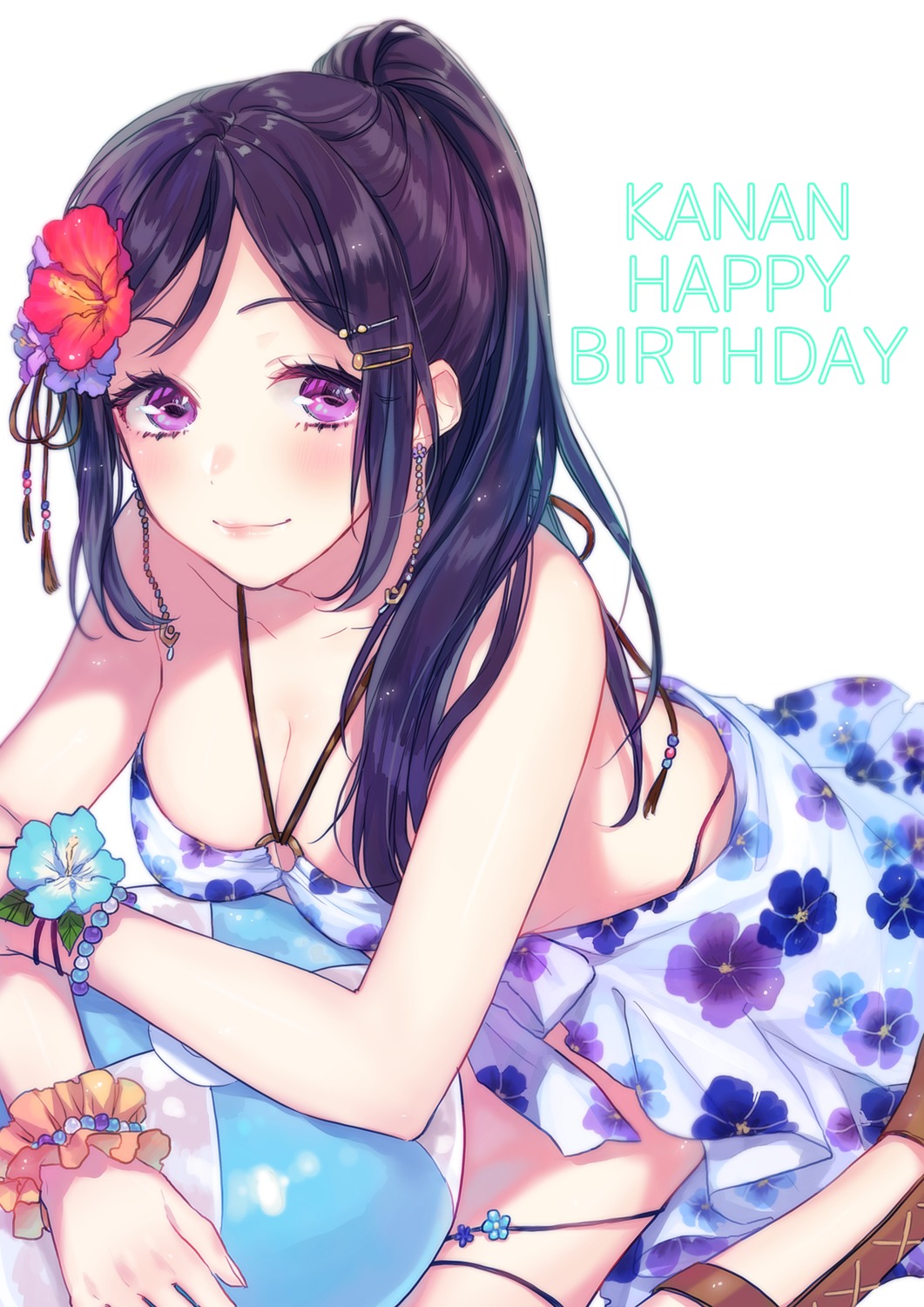 bikini, cleavage, love_live!_(series), love_live!_sunshine!!, matsuura_kanan, sudach_koppe, swimsuits