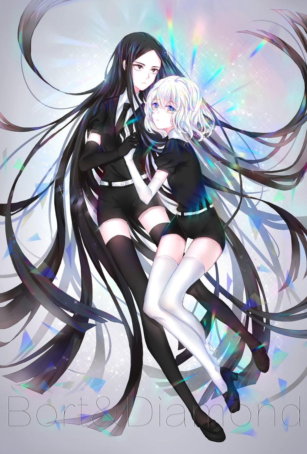 boltz_(houseki_no_kuni), diamond_(houseki_no_kuni), heels, houseki_no_kuni, sword, thighhighs, yume