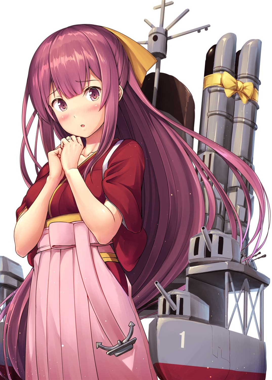 breast_hold, ichikawa_feesu, japanese_clothes, kamikaze_(kancolle), kantai_collection