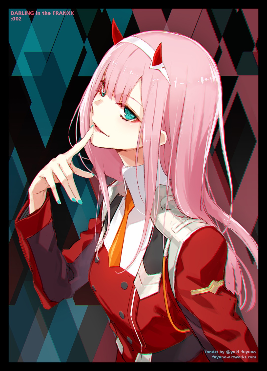 darling_in_the_franxx, fuyuno_yuuki, horns, uniform, zero_two_(darling_in_the_franxx)