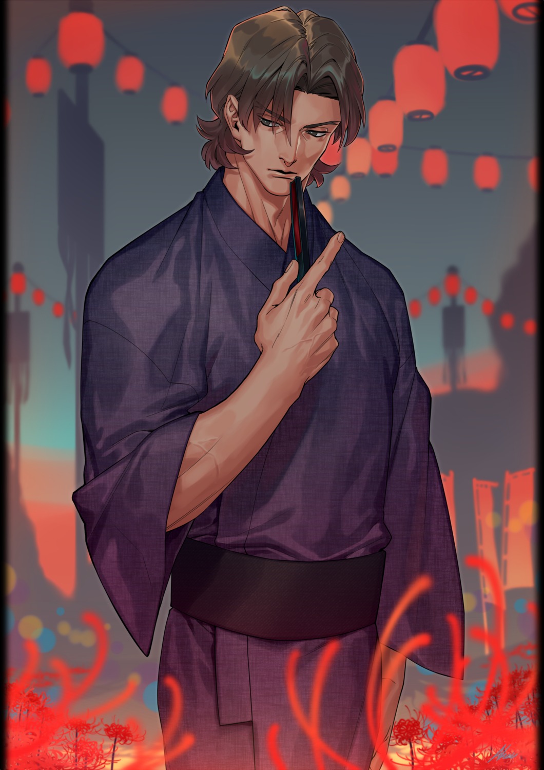 akei, fate/stay_night, kimono, kotomine_kirei, male