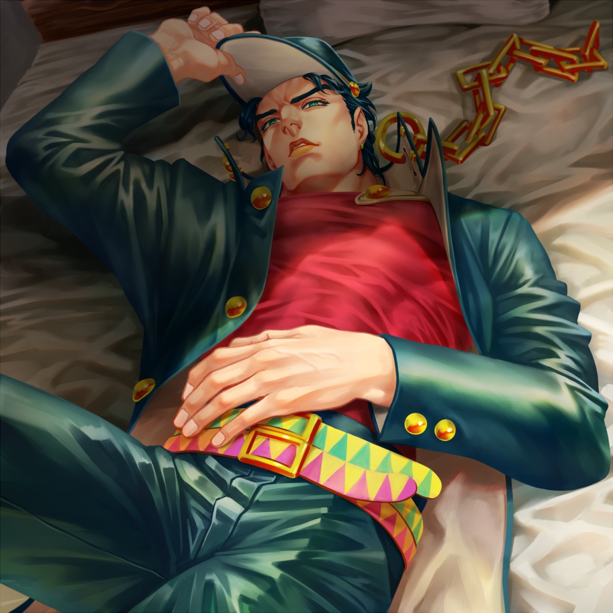 akei, jojo_no_kimyou_na_bouken, jojo_no_kimyou_na_bouken_part_3:_stardust_crusaders, kuujou_joutarou, male