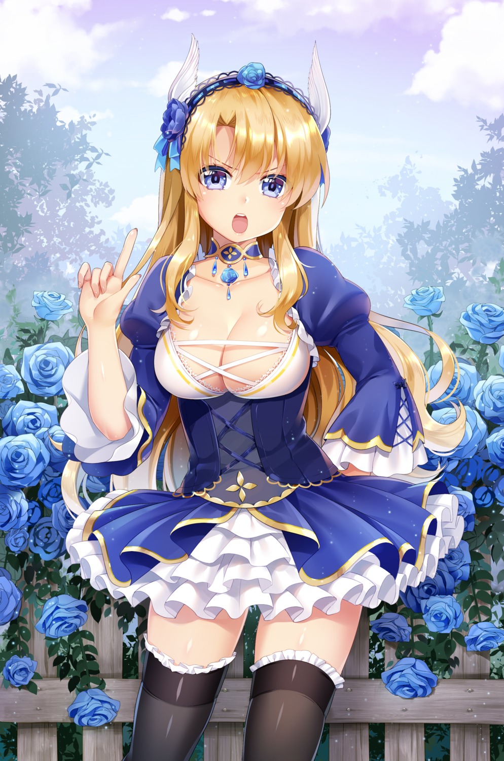 cleavage, m.vv, romance_sangoku, thighhighs, tojoy_game