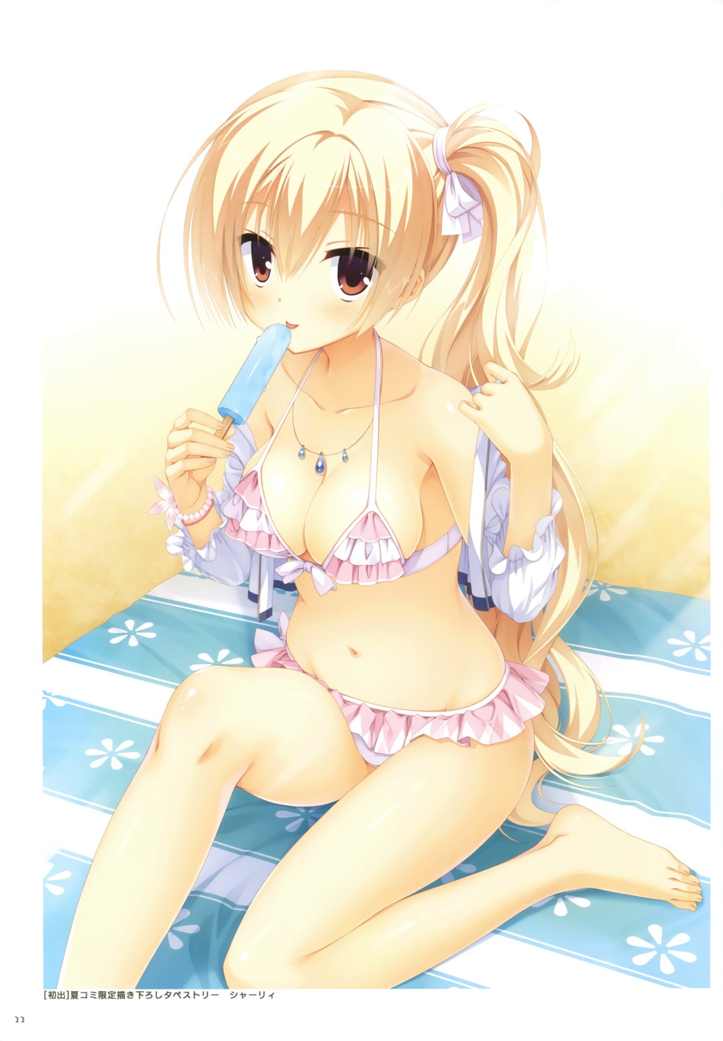 amairo_islenauts, bikini, cleavage, feet, kobuichi, open_shirt, shirley_warwick, swimsuits, undressing, yuzu-soft
