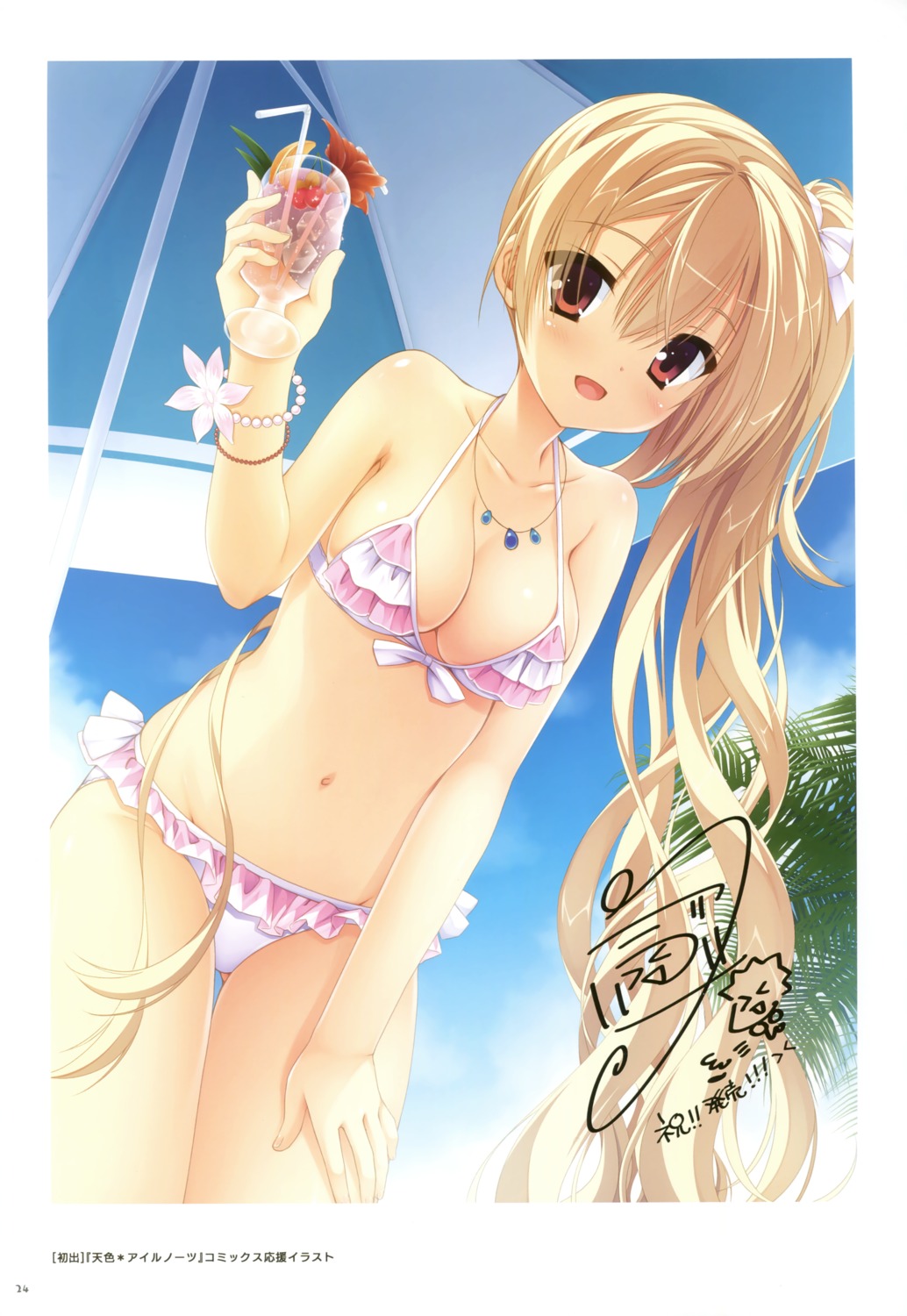 amairo_islenauts, autographed, bikini, cleavage, kobuichi, shirley_warwick, swimsuits, yuzu-soft