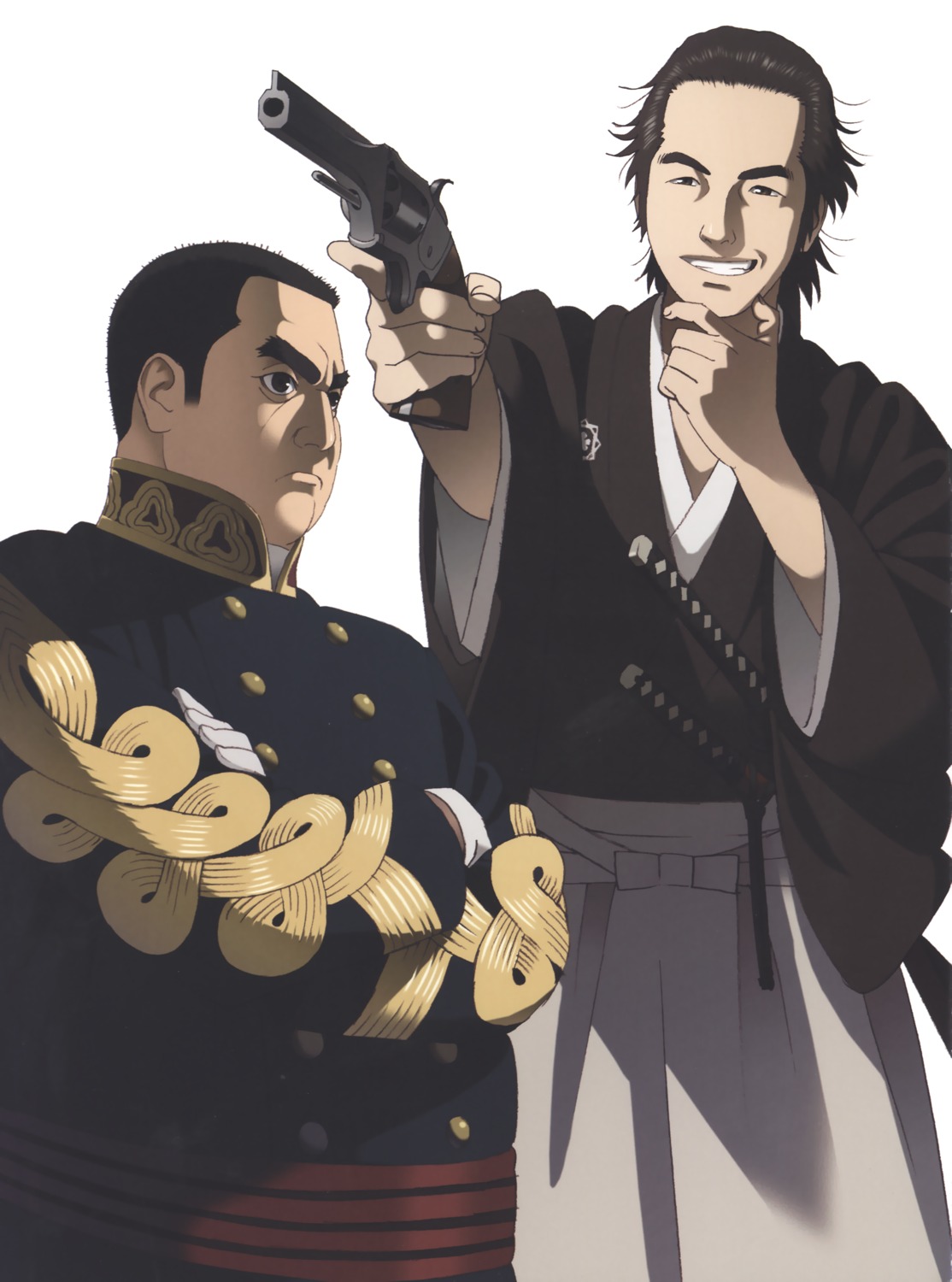 gun, japanese_clothes, nishio_tetsuya, saigou_takamori, sakamoto_ryouma, sword