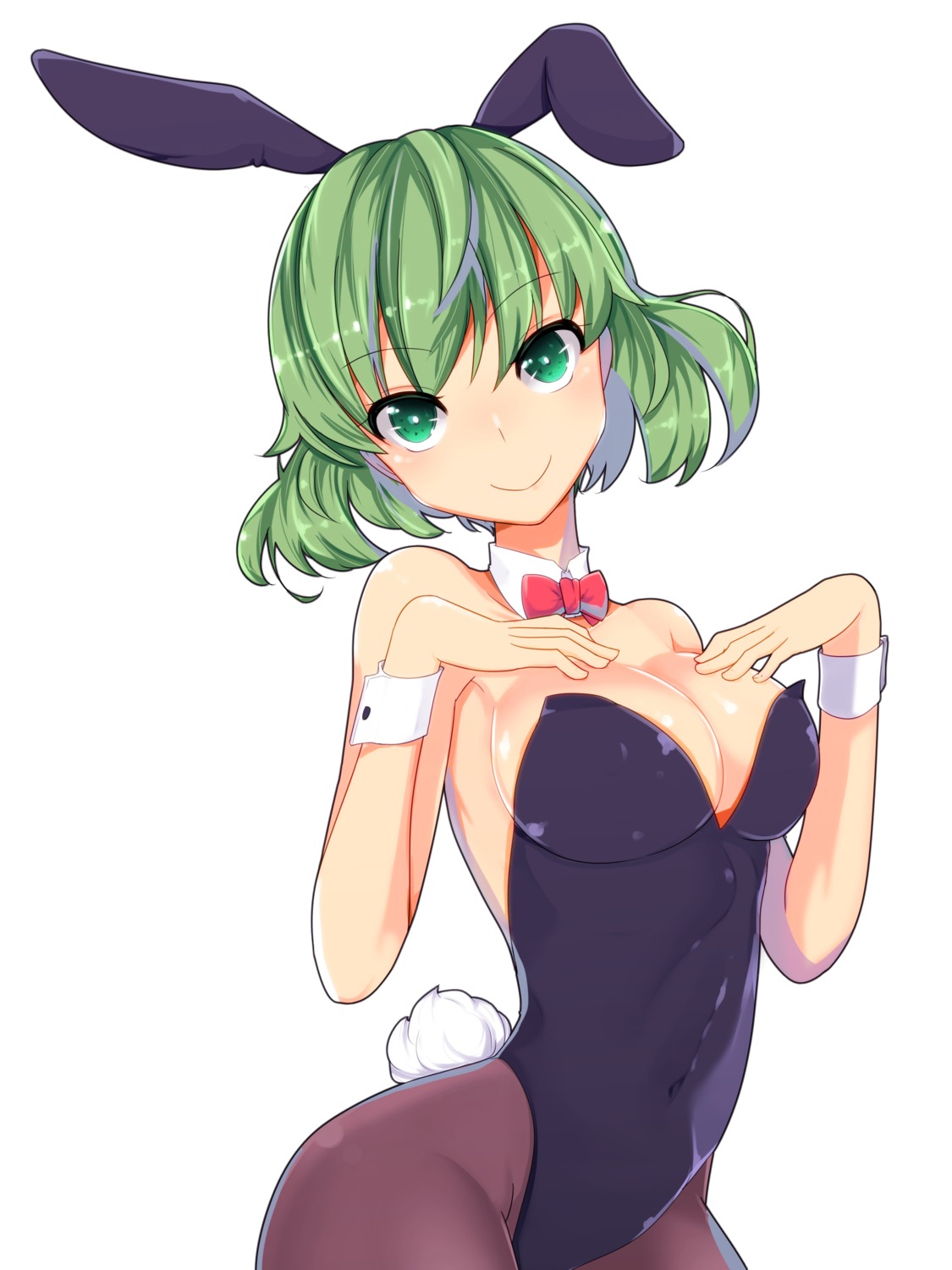 animal_ears, breast_hold, bunny_ears, bunny_girl, cleavage, pantyhose, pon_(shind_997), tail