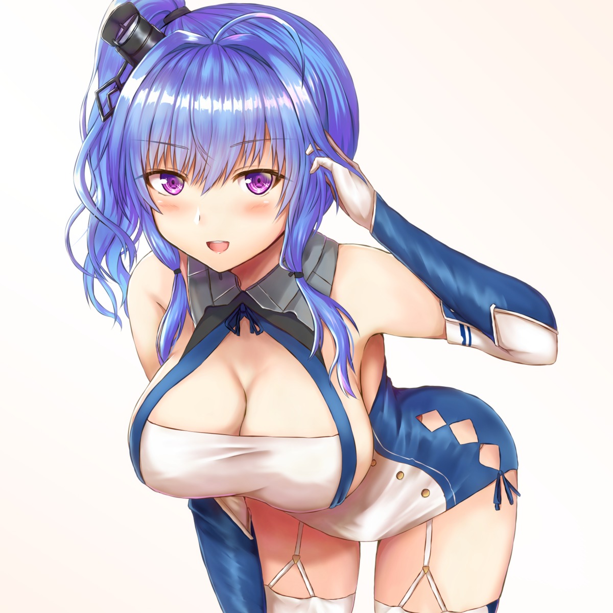 azur_lane, buranketo_2, cleavage, dress, st._louis_(azur_lane), stockings, thighhighs