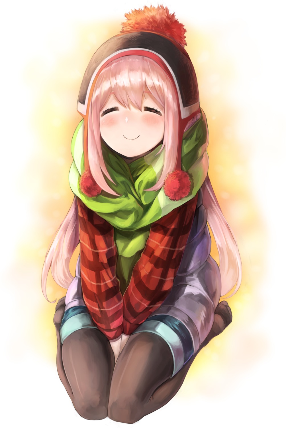 kagamihara_nadeshiko, netamaru, pantyhose, yurucamp