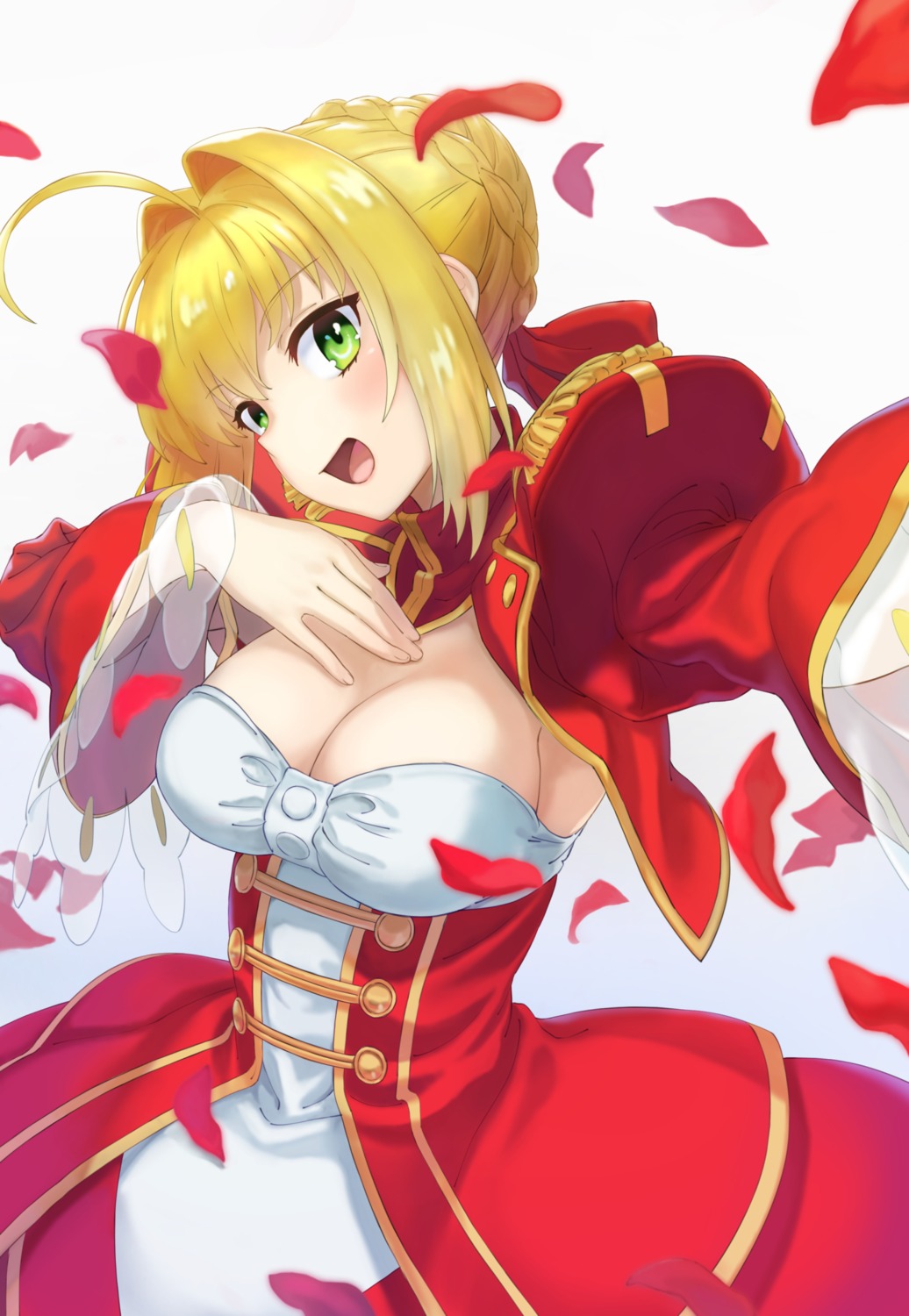 cleavage, dress, fate/extra_last_encore, nero_claudius_(fate), tuchinokoeffect