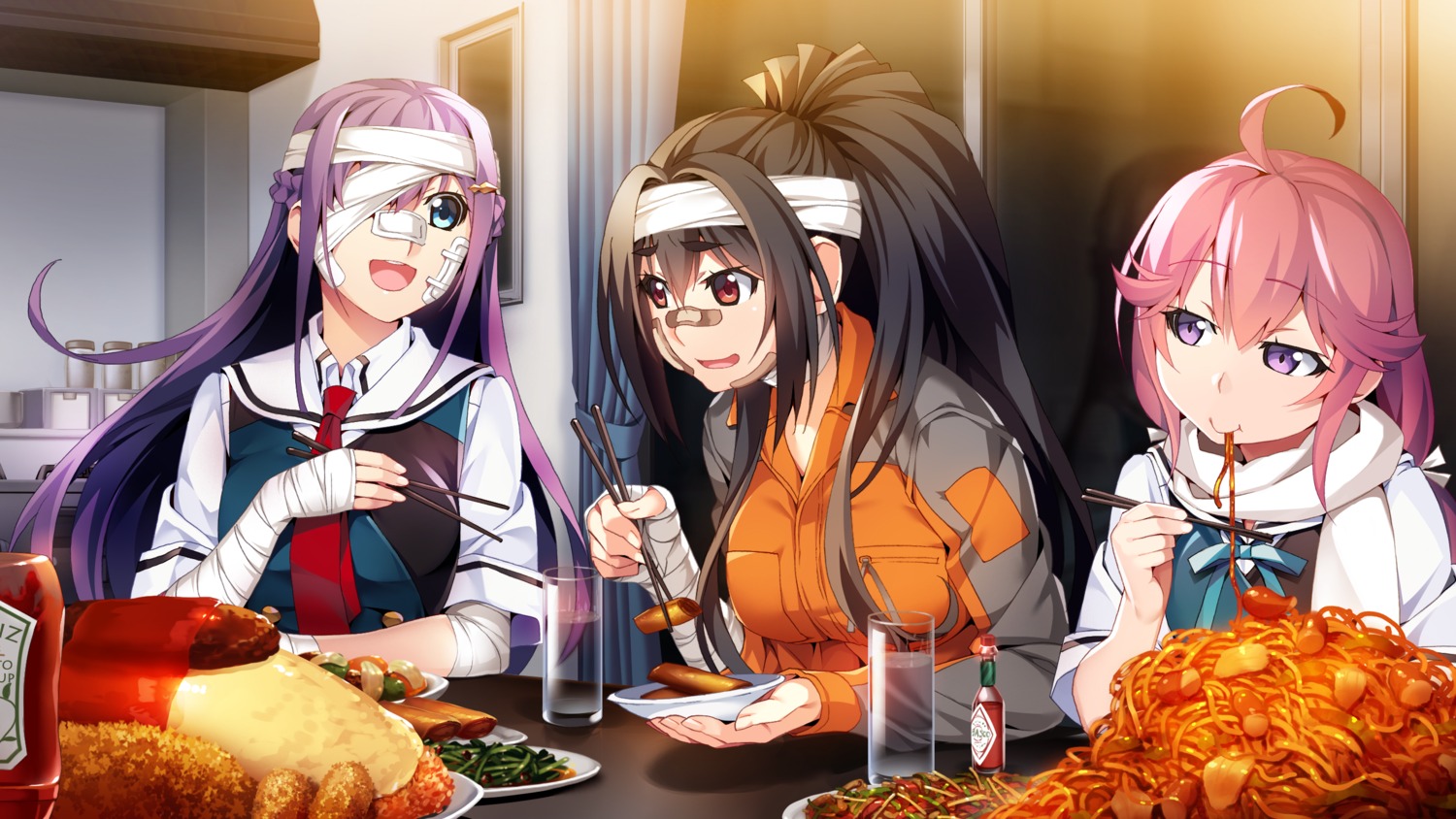 bandages, bandaid, front_wing, fukami_rena, game_cg, grisaia, grisaia_phantom_trigger, ikoma_murasaki