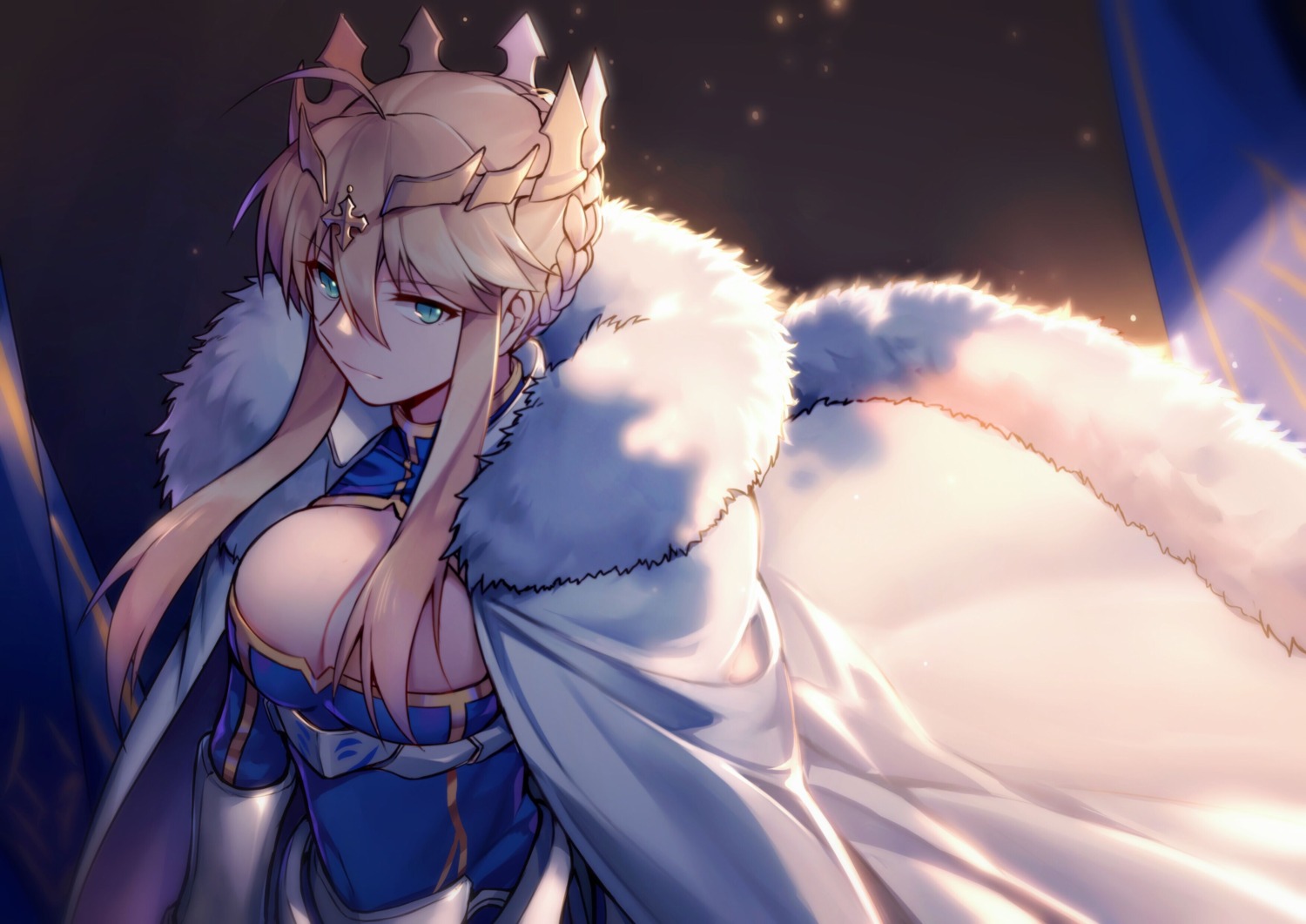 armor, artoria_pendragon_(fate), cleavage, fate/grand_order, yorukun